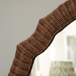 Sophisticated Rattan Oval Wall <b>Mirror</b> Natural Wicker Frame Decorative <b>Hanging</b> <b>Mirror</b> Boho Home Decor For Bedroom Living Room - Product Image 6