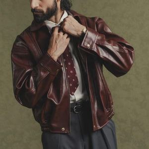 Veste d'extérieur pour homme en cuir véritable, col montant, imperméable, écologique, vente en gros, haute qualité, fermeture éclair, manches longues - Product Image 3