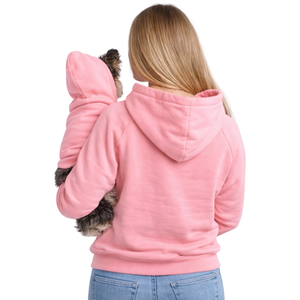 เสื้อฮู้ดสำหรับสุนัขและเจ้าของ ชุดคู่รักแสนสบาย ทันสมัย ใส่ได้ทั้งสัตว์เลี้ยงและคน สีชมพูอ่อน - Product Image 2
