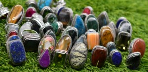 Vintage Style Natural Gemstone Brass <b>Rings</b> <b>Silver</b> Plated Punk Heart Jewelry <b>Set</b> - Product Image 3