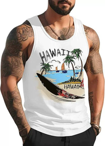 เสื้อกล้ามยูนิเซ็กซ์สีเทาพิมพ์ลายกราฟิก 100% ผ้าฝ้าย คอกลม พิมพ์ลาย Sun Salt Sand สไตล์สตรีทแวร์ เสื้อยืดออกกำลังกายฤดูร้อน เสื้อกล้ามเทรนนิ่ง เสริมสร้างกล้ามเนื้อ - Product Image 6