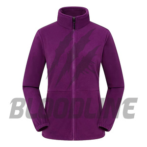 Veste polaire coupe-vent pour femme, manches longues, couleur violette, imprimé par sublimation motif éclair, pour l'automne et les activités de plein air - Product Image 1