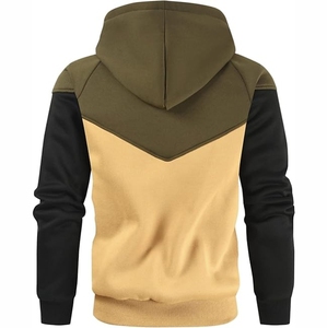Clush Sports Men's Winter Solid Zipper-Up Hoodie 100% Cotton Fleece Breathable <b>Waterproof</b> Digital Printing Plain Dyed Finish Hip - Product Image 3