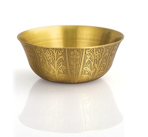Tazón de latón puro para servir curry, arroz, ensalada, bocadillos y presentación de comida tradicional india, con etiqueta privada. - Product Image 5