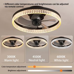 Ventilateur de plafond moderne 50 cm DC avec lumière et télécommande, LED dimmable, minuterie réversible pour salon - Product Image 5