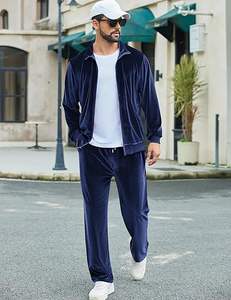 ชุดวอร์มผู้ชาย 2 ชิ้น สไตล์ฮิปฮอป ปักลาย ผ้าฟลีซ เสื้อแจ็คเก็ตซิปเต็มตัวและกางเกงขายาว - Product Image 5