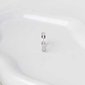 Anillo de eternidad completo con moissanita esmeralda y corte redondo para unisex, plata 925 original, regalo de aniversario para amigos - Product Image 4