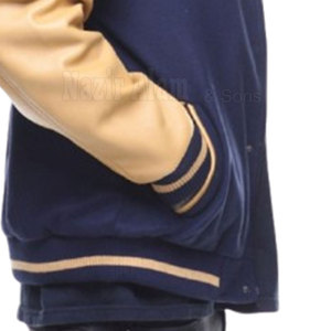 Blouson Letterman Homme en Cuir avec Manches en Mélange de Laine et Finition Tricotée – Style Streetwear - Product Image 5