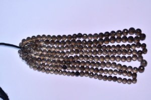 Smoky Quartz Rondelle Faceted Beads-For Jewelry Making - Product Image 2