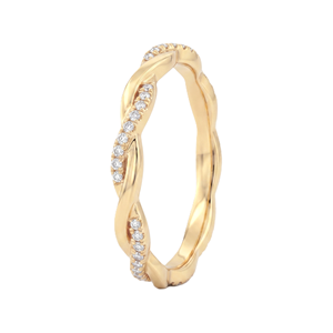แหวนเพชรทรงกลมเพาะเลี้ยงในห้องปฏิบัติการ ทองคำแท้ 14K 18K ดีไซน์หรูหราสำหรับทุกโอกาส แหวนหมั้นแบบเต็มวง ทำมือ ดีไซน์เกลียว - Product Image 4