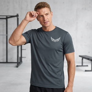 Camiseta Deportiva Unisex de Cuello Redondo y Manga Corta, Absorbente de Humedad, Color Sólido, Poliéster, Corte Regular, para Todas las Temporadas, Personalizable - Product Image 3