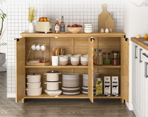 Armoire haute en bois de style farmhouse, meuble en bois antique, décoration intérieure, armoires de rangement avec portes et tiroirs - Product Image 4