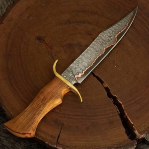 Couteau de cuisine professionnel en acier damas cuivré, fait main, pour couper la viande, les légumes et les fruits - Product Image 1