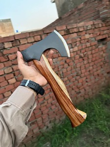 Handmade Carbon Steel Hatchet With Wood Handle 12-Inch Overall For Firewood Splitting - Product Image 1