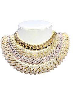 Collar de Diamantes Moissanite Estilo Cubano Miami de 14 mm de Ancho, Pulseras de Oro para Hombre, Estilo Urbano, Ideal para Bodas, con Certificado IGI - Product Image 1