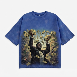 Camiseta personalizada de cuello redondo, color azul, 100% algodón, tela suave de secado rápido, estilo moderno, manga corta, unisex. - Product Image 1