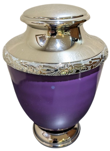 Urna Funeraria de Latón Pulido Grabado en Plata Azul para Cenizas de Adultos, Estilo Americano/Europeo - Product Image 4