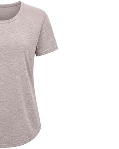 Customized Women Beige Quick Dry Sports T Shirt Breathable Lightweight Gym Running Workout Athletic Activewear Tee <b>Top</b> - Product Image 4