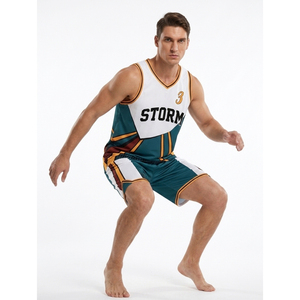 Conjunto de Camiseta de Baloncesto para Hombre Storm, Sublimada, Cuello en V, Sin Mangas, 100% Poliéster, Transpirable, Ajuste Atlético, para Todas las Temporadas - Product Image 2