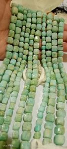 Perles carrées vertes en amazonite naturelle facettée de 9 mm, brin de 14 pouces de long - Product Image 3