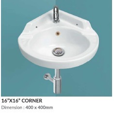 16"X16" SIZE IN CORNER MODEL WITH CORNER DESIGN IN WASH <b>BASIN</b> 400X400mm SIZE - Product Image 2