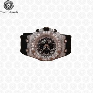 Montre chronographe de luxe Charm_Jewells en acier inoxydable 45 mm, analogique, mécanique, verre saphir, mode homme - Product Image 1