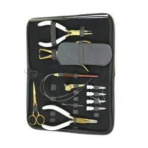 Kit d'accessoires professionnels pour extensions de cheveux, ensemble complet d'outils d'application et de coiffage avec pinces, aiguille à boucle, peigne - Product Image 3