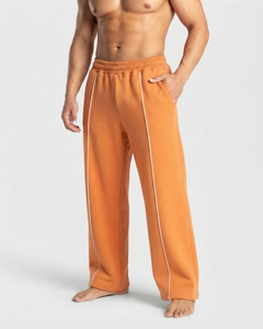 Wholesale Men's Custom Contrastline <b>Oversized</b> Jogger Premium Quality Cotton Fleece Trouser Wide Leg Men's Back Pocket <b>Sweatpants</b> - Product Image 1