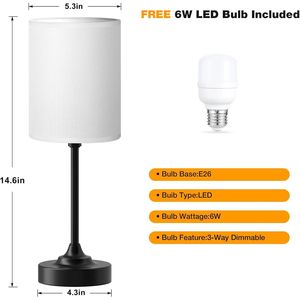 Lampada da Comodino Nera Dimmerabile a 3 Livelli, Piccola Lampada da Scrivania per Ufficio, Camera da Letto, Soggiorno e Dormitorio, Lampade da Tavolo Touch - Product Image 3