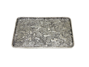 Juego de Bandejas de Aluminio Rectangulares Texturizadas, Platos Decorativos con Acabado Antiguo en Plata y Bronce para Decoración del Hogar - Product Image 4