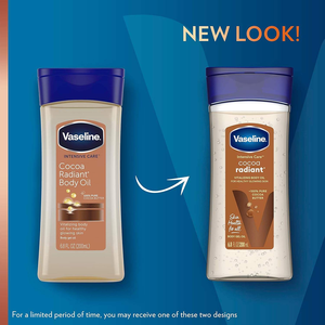 For Vaseline Intensive Care Cocoa Radiant Pack 3 Body Gel Oil 6.8 oz Pure Cocoa Butter Replenishing Oils for Glowing <b>Face</b> - Product Image 2