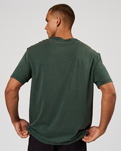 Camiseta de Poliéster Verde Oscuro para Hombre, Manga Corta, Cuello Redondo, Corte Regular, Color Sólido Informal, Tejido de Punto Jersey, Antiarrugas, Secado Rápido, Personalizable - Product Image 3
