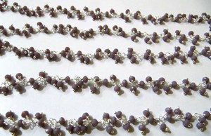 Chaîne de perles facettées en calcédoine lavande, enroulée sur fil, pour la fabrication de bijoux, prix de gros - Product Image 4