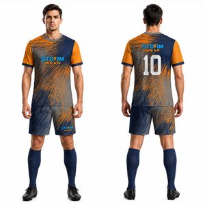 ผู้ผลิตชุดฟุตบอลชาย ชุดทีมฟุตบอลแบบกำหนดเอง OEM ผู้จัดจำหน่ายเสื้อสโมสรชาย ขายส่งชุดฟุตบอลแบบซับลิเมชั่น - Product Image 1