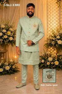 NOIIR PIGEON Kurta Lila para Hombre, Diseño Tradicional, Algodón Resistente a las Arrugas, Corte Holgado, para Bodas - Product Image 2