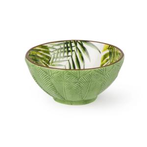 Set di 4 ciotole decorative in ceramica Excelsa, colore verde fogliame - Product Image 1