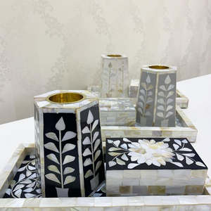 Juego de quemador de incienso con Incrustaciones de nácar resplandor de perlas de lujo Mubkhar árabe para Ramadán, Eid, hogar y regalos de decoración festiva - Product Image 2