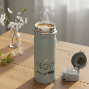 Botella Moderna de Acero Inoxidable 18/8 de 380 ml con Revestimiento de Porcelana, Aislamiento al Vacío de Doble Pared, Retención de Frío de 8-10 Horas, Tapa Abatible - Product Image 1