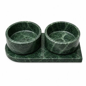 Gamelle double pour chien en marbre de luxe avec support, gamelle surélevée pour animaux de compagnie, gamelle en pierre pour chien, accessoire moderne pour animaux de compagnie, fabrication artisanale haut de gamme, export. - Product Image 6
