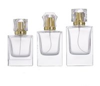 KZPACK Flacon de parfum de luxe carré transparent en verre avec pompe pulvérisatrice, impression sérigraphique, diffuseur à bâtonnets 50ml/100ml, emballage de parfum pour