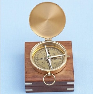 Elegant Maritime Brass <b>Compass</b> with Detailed Engraved Lid Vintage Direction Finder Gift for Travelers and Historians - Product Image 2