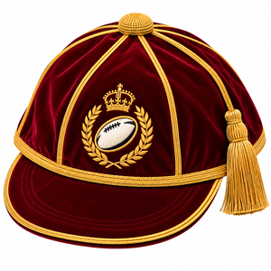 Casquette de sport de rugby personnalisée avec impression numérique |   Casquette de championnat Team Honor |   Casquette de baseball décontractée réglable |   100% Laine - Product Image 1