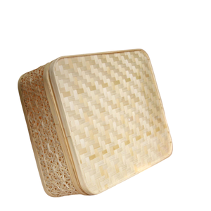Caja de Regalo Oriental Hecha a Mano de Bambú para Uso Industrial, Cesta de Malla con Diseño de Estrella, Minimalista, Rectangular, para Recuerdos, Empaque de Lujo, al por Mayor - Product Image 1