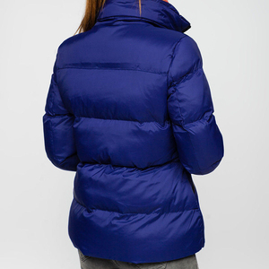 Abrigo Acolchado de Punto con Cuello Alto y Manga Larga, Chaqueta Gruesa Blanca de Invierno Resistente al Viento - Product Image 2