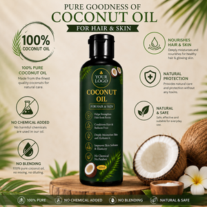 Aceite de Coco Puro para Cabello y Piel |   Aceite de Coco Virgen Natural para el Crecimiento del Cabello, Cuidado del Cuero Cabelludo y Humectación de la Piel - Product Image 1