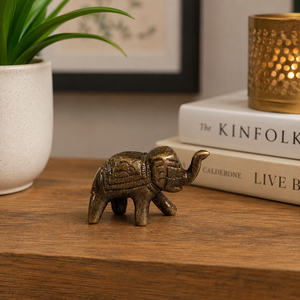 SHUBHAM Solid Brass <b>Elephant</b> Figurine Pair Handcrafted Mini <b>Elephant</b> Statues Decorative Home & Office <b>Decor</b> - Product Image 3