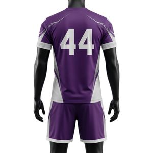 Ensemble d'uniformes de lacrosse sublimés unisexe violet et blanc, légers, en polyester, réversibles, pour matchs et entraînements sportifs - Product Image 2