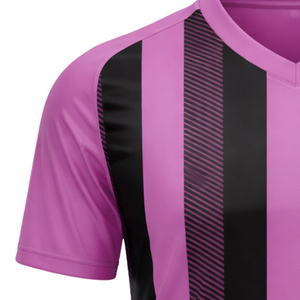 Camiseta de Fútbol Corta con Rayas Estampadas en Rosa y Negro, Transpirable, que Absorbe la Humedad, para Entrenamiento Atlético, Uniforme de Equipo para Hombre y Mujer - Product Image 4