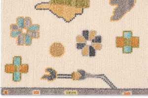 Moroccan Hand Knotted Wool Eco Friendly Medium Pile Floral Area Rug Soft Carpet Neutral Home Decor <b>for</b> Living Room Bedroom - Product Image 1