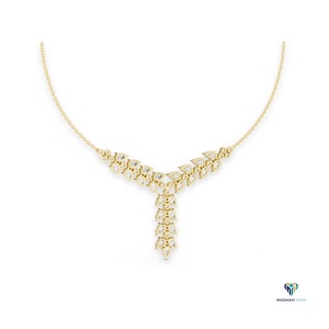 Collier en or jaune 14,02 carats avec diamant de laboratoire en forme de poire, pendentif élégant en or massif 14 carats, bijou statement pour mariage - Product Image 5